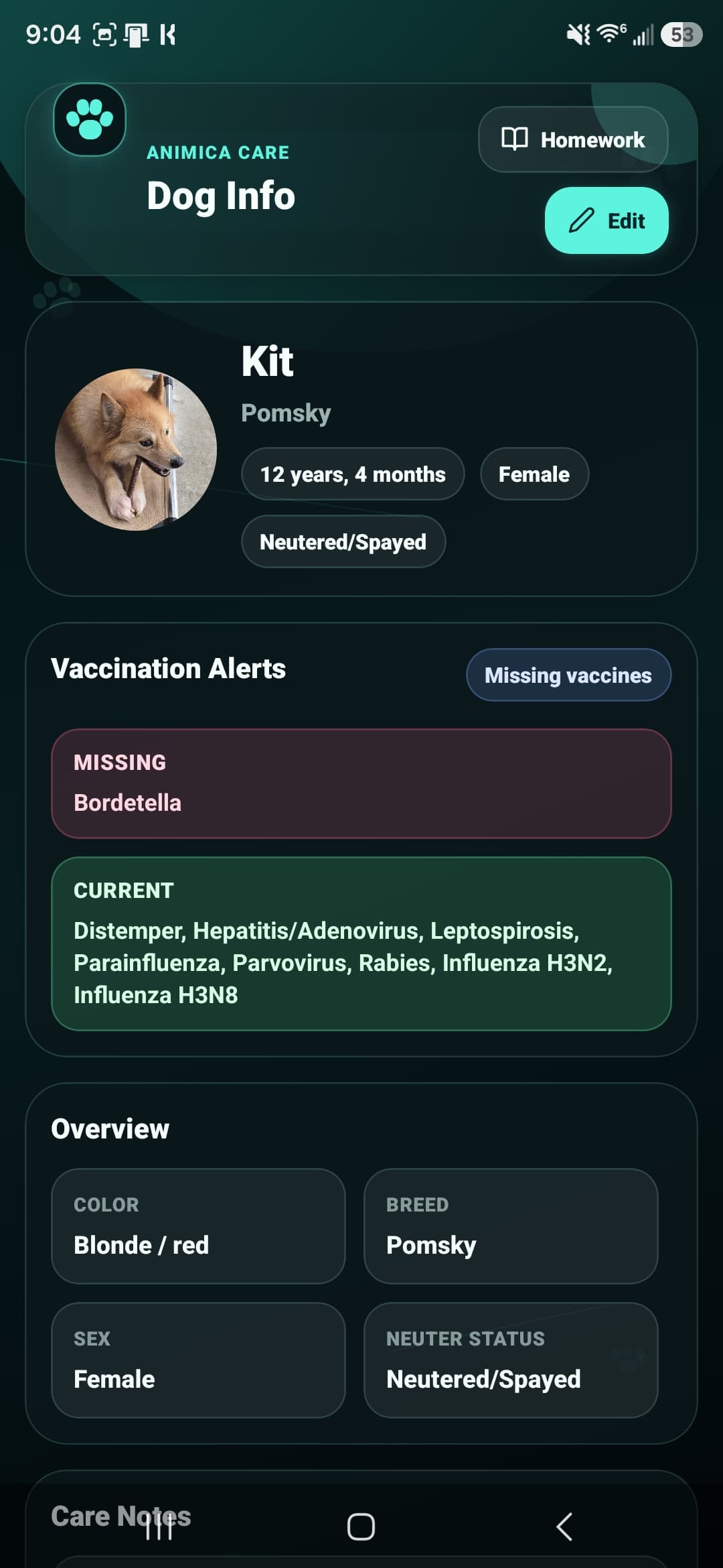Dog Profile preview