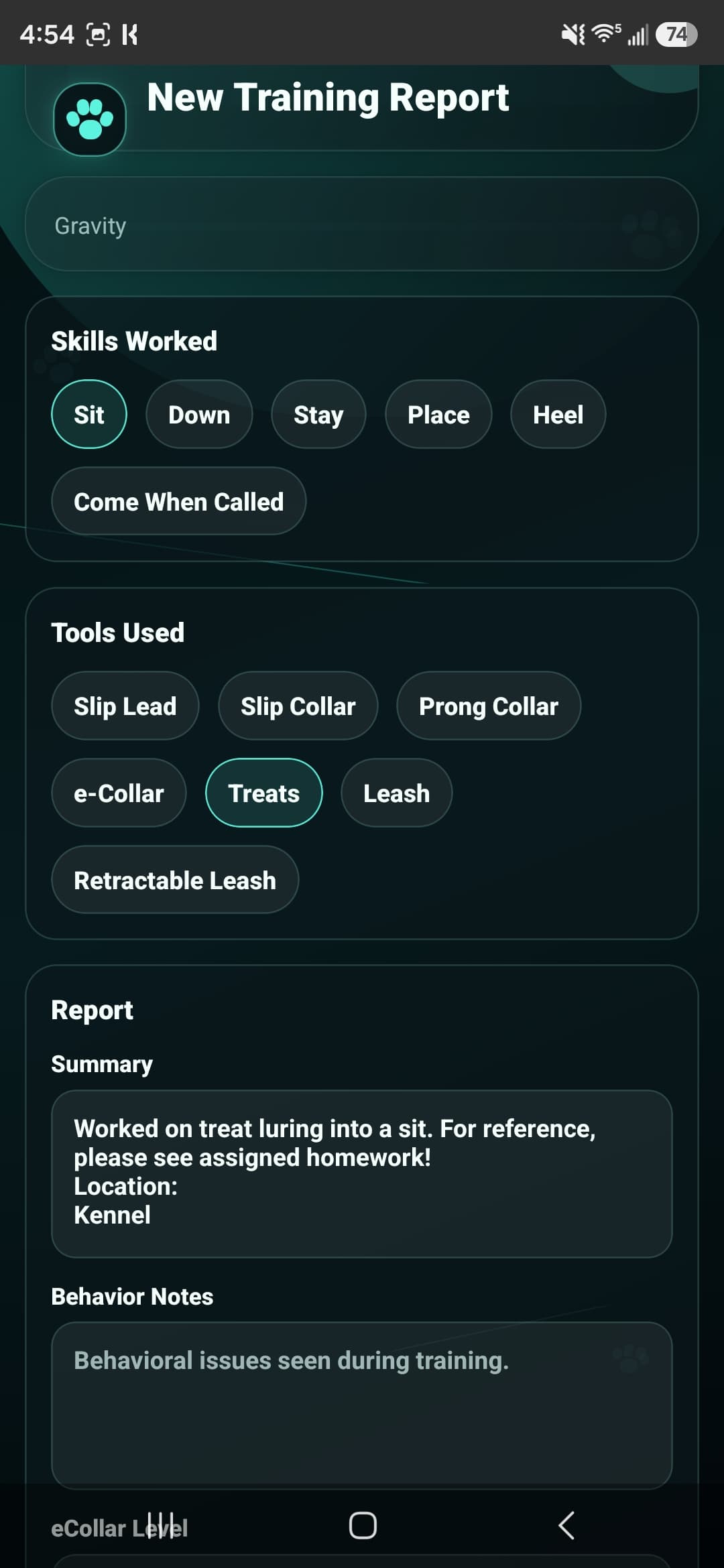 Training Reports preview